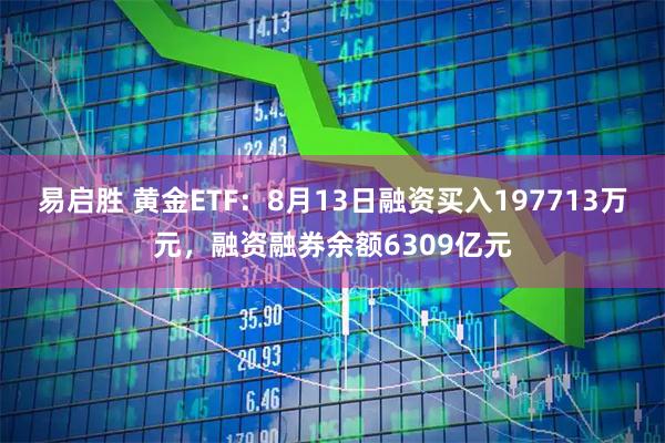 易启胜 黄金ETF：8月13日融资买入197713万元，融资融券余额6309亿元